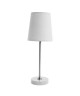 Lampe a poser Nora avec abatjour hauteur 41,5 cm diametre 15 cm E14 40W blanc et chrome