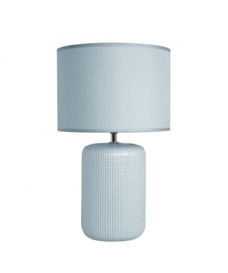 Lampe a poser/chevet Tessa avec abatjour assorti hauteur 39,5 cm diametre 24 cm E14 40W bleu