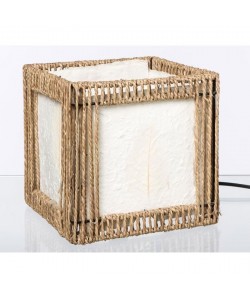 Lampe carré en corde  diffuseur plastique 20x20cm