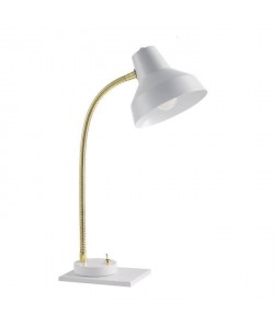 CHARLES Lampe a poser flexible en métal 14xH35 cm E27 40 W équivalent a 11 W blanc et argent
