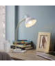 CHARLES Lampe a poser flexible en métal 14xH35 cm E27 40 W équivalent a 11 W blanc et argent