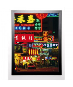 HELLIER Image encadrée Hong Kong Neon Signs 67x87 cm Multicolore