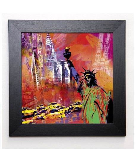 HOLZACH Image encadrée New York 37x37 cm Multicolore