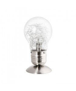 Lampe a poser en verre et filament métallique H 28 cm
