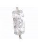 Lampe de chevet fil blanc avec base finition nickel satiné  H 32 cm
