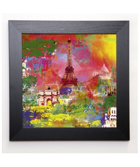 HOLZACH Image encadrée Paris 37x37 cm Multicolore