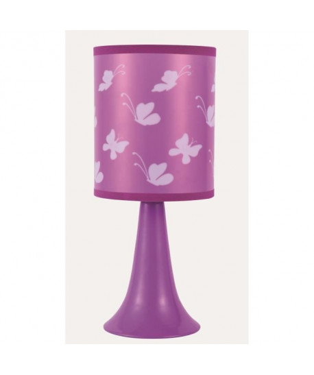 Lampe de chevet tactile pour enfant Butterfly  H 28 cm  Violet