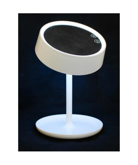 Lampe LED PVC avec tete orientable et miroir intégré  Blanc