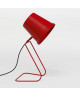 FACTORY  Lampe bureau/chevet, cone métal, pied cone métal, hauteur 38 cm, rouge