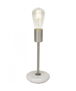 Lampe a poser base marbre Alina diametre 12 cm E27 40W gris