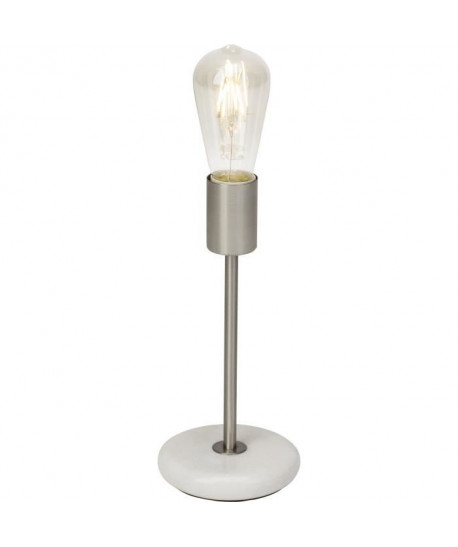 Lampe a poser base marbre Alina diametre 12 cm E27 40W gris