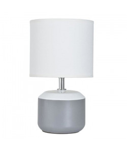 KAWAI Lampe base ronde  Ř 30 x H 47 cm  Gris anthracite et blanc
