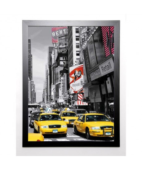 HUBER Image encadrée Times Square II 67x87 cm Jaune