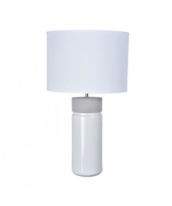 PALMA GM Lampe a poser bimatiere D 35 cm x H 63,5 cm Béton et blanc