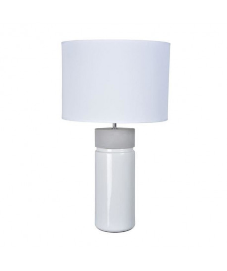 PALMA GM Lampe a poser bimatiere D 35 cm x H 63,5 cm Béton et blanc