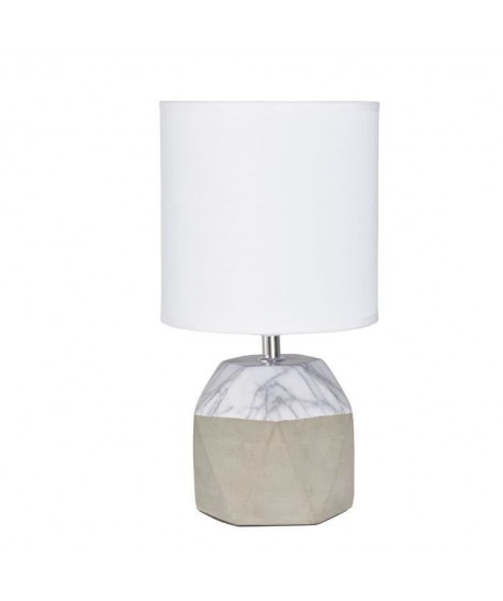 EMILIA Lampe a poser bimatiere D 18 x H 34 cm Béton et marbre