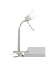 BILL Lampe orientable a fixation \"pince\" chrome/blanc