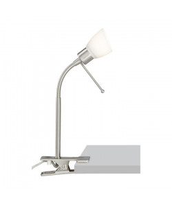 BILL Lampe orientable a fixation \"pince\" chrome/blanc