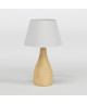 Lampe Bouteille bois  Abat jour coton tambour  Bois naturel  E27