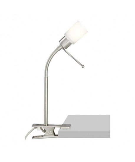 BILL Lampe orientable a fixation \"serrejoint\" chrome/blanc