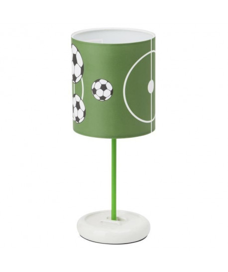 Lampe a poser chambre enfant LED Soccer motif football hauteur 32,5 cm 1W vert, noir et blanc