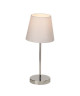 KASHA Lampe a poser/chevet tactile chrome et tissu blanc