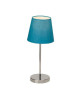 KASHA Lampe a poser/chevet  tactile chrome et tissu bleu