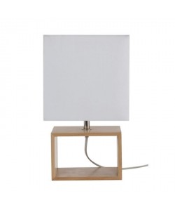 Lampe a poser style scandinave 18x12x31 cm E14 40 W blanc et beige
