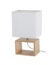 Lampe a poser style scandinave 18x12x31 cm E14 40 W blanc et beige