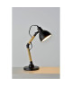 MANHATTAN Lampe a poser en bois et métal  H 37 x Ř 13,5 cm  Noir  E14 25W