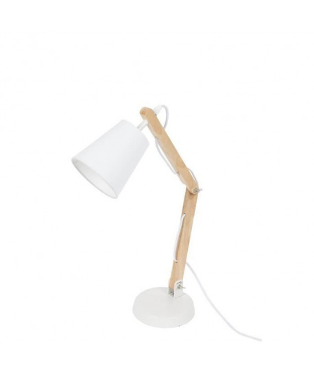 HAPPY Lampe a poser style scandinave E14 40W blanc