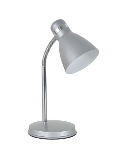 ALIBI Lampe de bureau en métal  L 14,5 x H 38 cm  Gris argenté