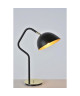 MILES Lampe a poser en métal  Tete articulée  H 50 cm  Noir et laiton  E14 40W