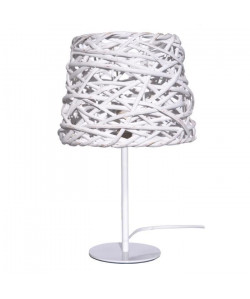 Lampe de table Occitane forge rustique 23 cm blanc