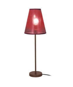 TRIPOLI Lampe de chevet 16x16x40 cm  Marron et rouge