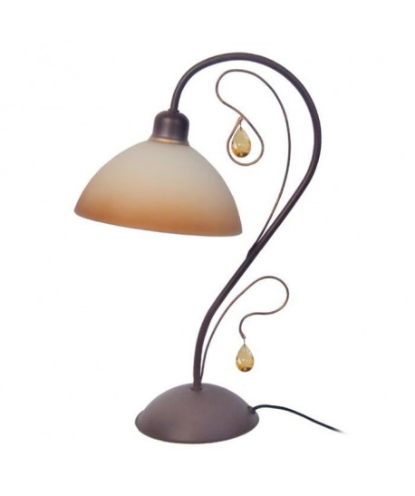 BOURGOGNE Lampe de chevet acier 30x30x47 cm  Marron