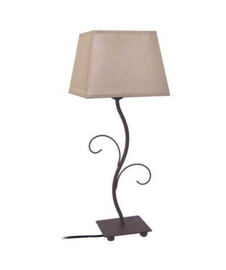 PERPETUUM Lampe a poser acier 25x25x56 cm  Marron