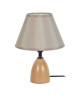 BOIS MINOR Lampe de chevet bois de hetre 16x16x22 cm  Abatjour Creme