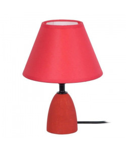 BOIS MINOR Lampe de chevet bois de hetre 16x16x22 cm  Rouge