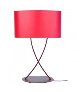 ELÉGANCE Lampe a poser acier carré 40x40x65 cm  Rouge