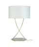 ELÉGANCE Lampe a poser acier carré 40x40x65 cm  Creme