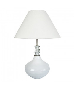 Pied de lampe a poser COLLO QUADRATTO  Base en verre soufflé  Ř 40 x H57 cm  Blanc