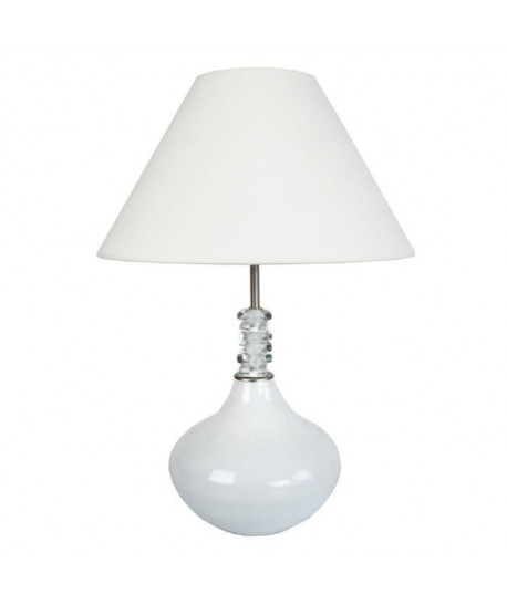 Pied de lampe a poser COLLO QUADRATTO  Base en verre soufflé  Ř 40 x H57 cm  Blanc