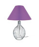 RUGBY Lampe a poser fil acier 45x45x62 cm  Alu et violet