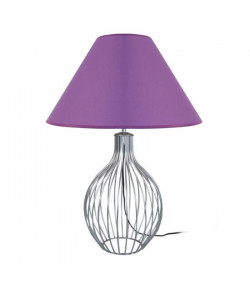 RUGBY Lampe a poser fil acier 45x45x62 cm  Alu et violet