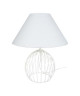 BALL Lampe a poser acier cérusé 45x45x44 cm  Blanc