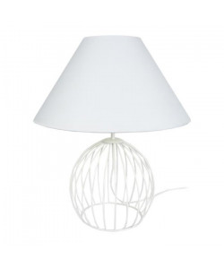 BALL Lampe a poser acier cérusé 45x45x44 cm  Blanc