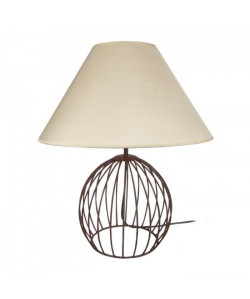 BALL Lampe a poser acier cérusé 45x45x44 cm  Marron et taupe