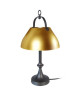 CLOCHE BARRE Lampe a poser acier répoussé 29,5x29x57 cm  Anthracite et or