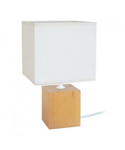 GENÉVE Lampe de chevet Bois de hetre massif 15x15x30 cm  Bois naturel